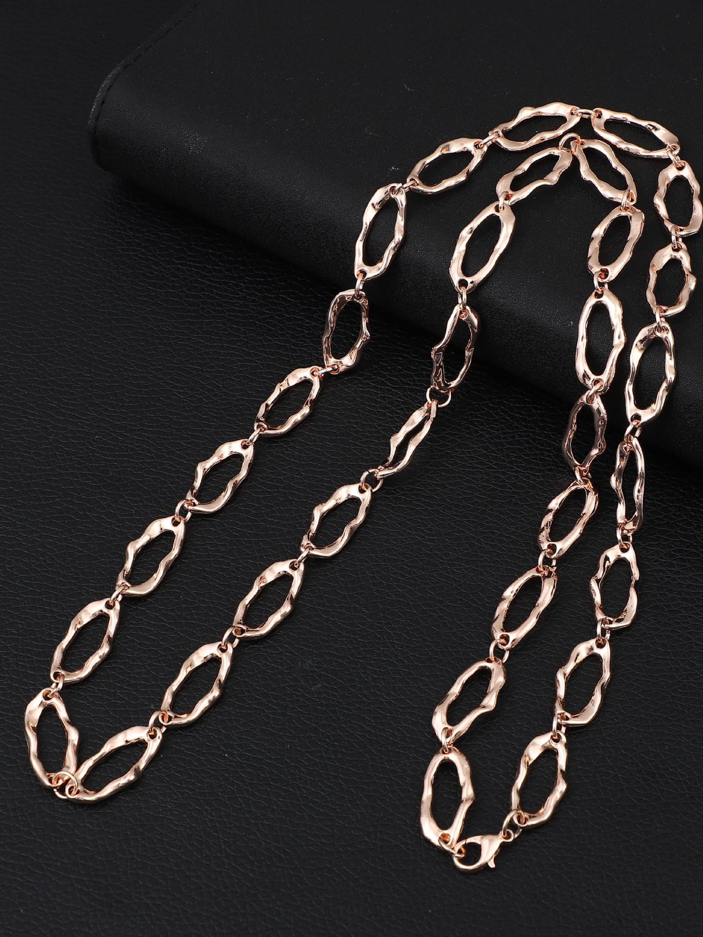 

Золотое кольцо кубинская длинная цепочка, простой темперамент модная личность длинное ожерелье женское ожерелье