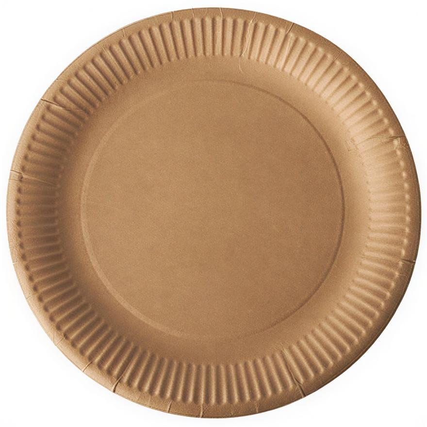 Talerz Papierowy Kraft Okrągły 23 Cm 100 Szt.