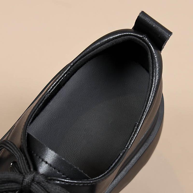 

Туфли на плоской подошве из натуральной кожи Yuexinwang для женской обуви Huizhou, такие же туфли Su Yinyin, новые осенне-зимние туфли со шнуровкой спереди и толстой подошвой, маленькие кожаные туфли 33