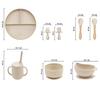 Wholesale Baby Weaning Feeding Solid Food Plate Bowl Set Non-Slip Suction Dishes Drinking Cup Fork Spoon Children's Tableware
