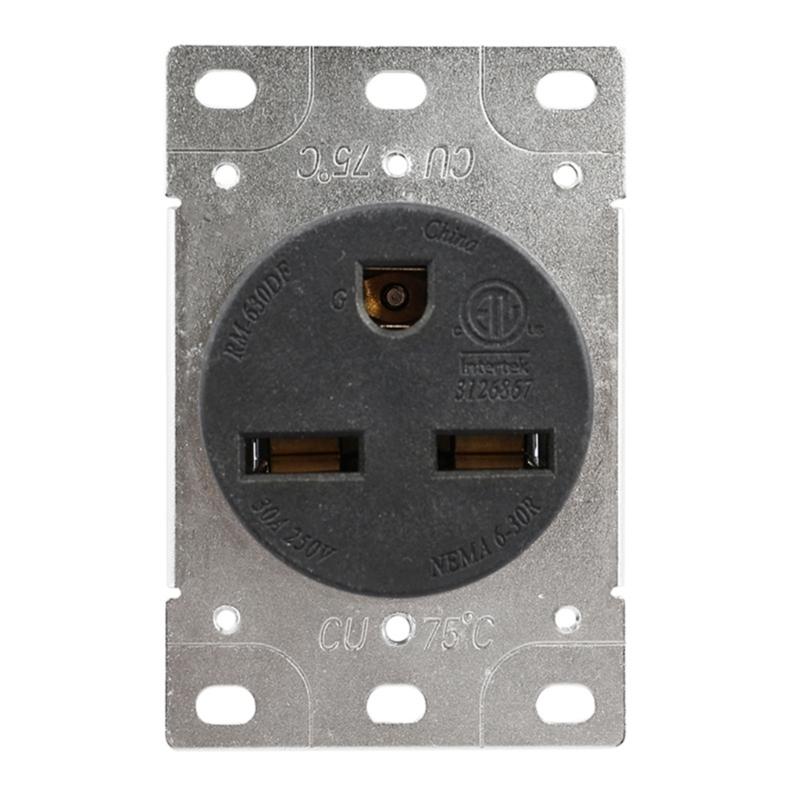 30Amp 250V RM 630DF NEMA 6 30R Outlet with Corrosion Resistant Construction for Industrial and Residential Use