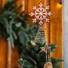 Christmas Tree Topper Rustic Felted Snowflake/Star Tree Topper Decorations for Indoor Outdoor Holiday Home Party Decor