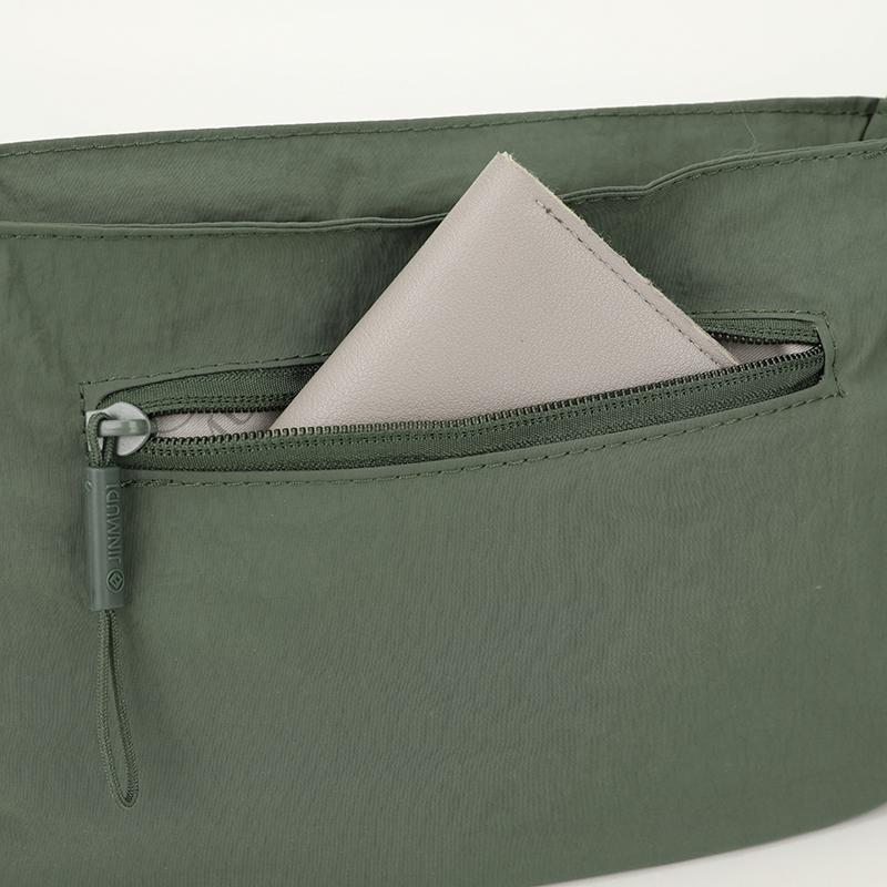 Pleated Multi-compartment Women's Bag Nylon Waterproof Lightweight Shoulder Bag