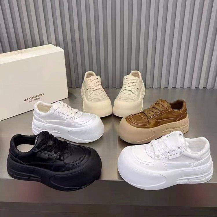 Ugly Cute Big-headed Bread Shoes for Women In the Autumn of 2025, New Versatile Thick-soled Height-increasing Sports and Leisure Board Shoes for Women