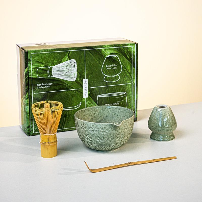 1/2pcs Traditional Japanese Matcha Bowl and Whisk Holder Tea Bowl with Pouring Spout for Office Table Tea Ceremony Party Gift