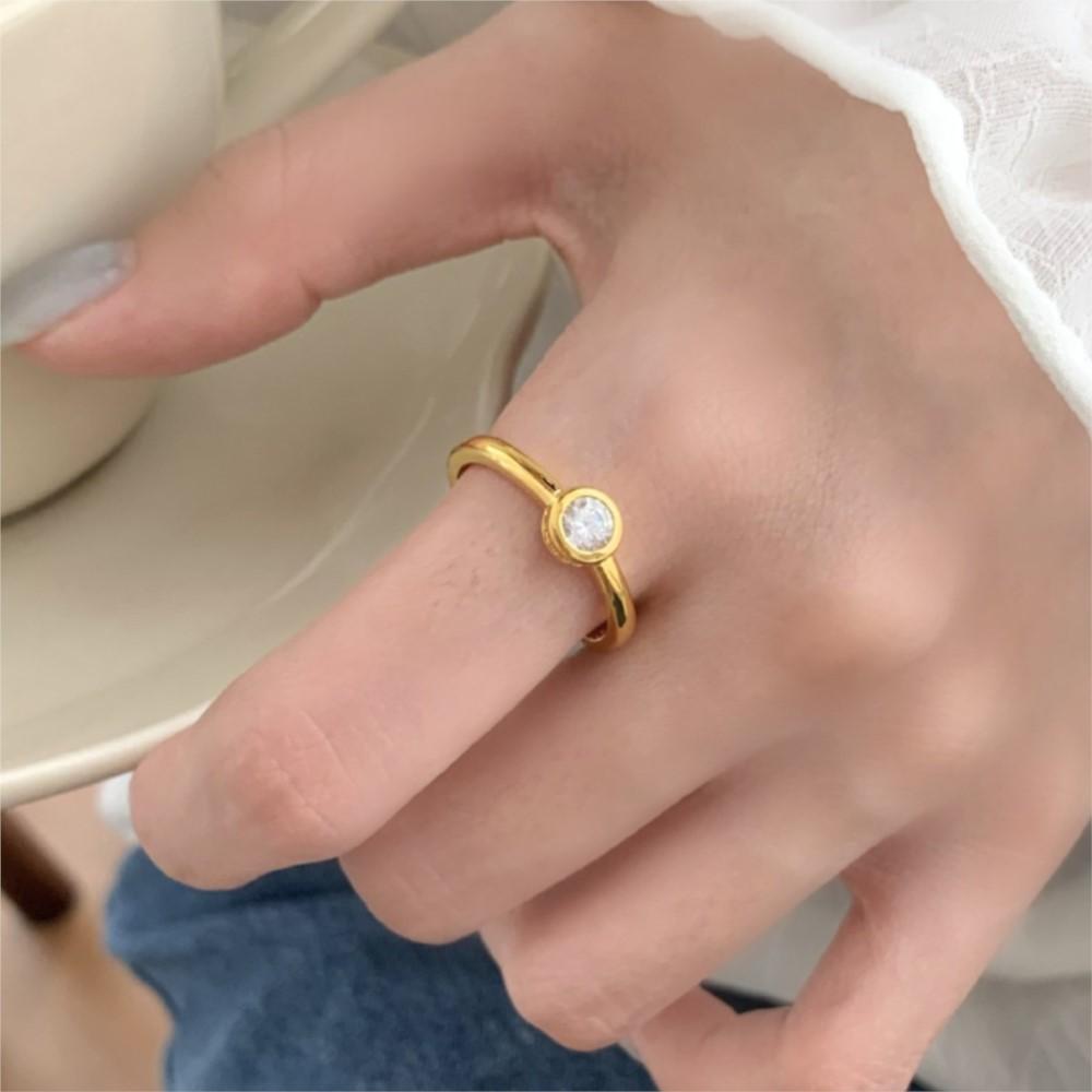 

PANJBJ 925 Silver Geometry Rings for Women Classic Zircon Minimalist Versatile Office Jewelry Gift Prevent Allergy Wholesale