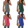 Summer Basic Cotton Sleeveless T Shirt For Women With Pleated Design For Casual Outfits