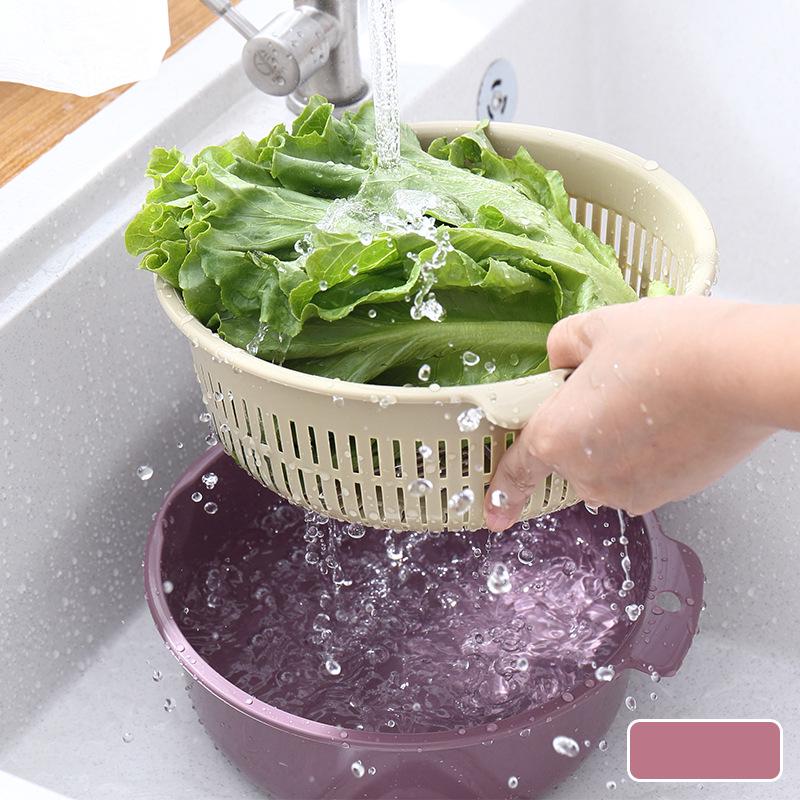 Dual-Layer Kitchen Storage Basket: Drainable, Multi-Purpose for Fruits & Vegetables