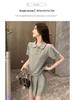 Women's Playful Petite Two-Piece Sportswear Set - Summer Short Sleeve & Shorts, Street Style.