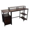 Home Office Computer Desk Industrial Computer Table Vintage Computer Desk with Raised Shelf for Home Office
