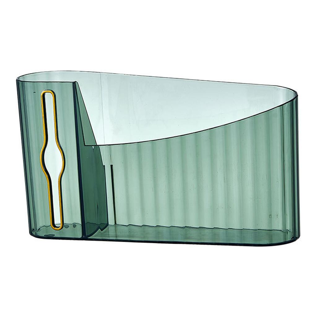 Trash Bag Dispenser Clear Punch Wall Mount Garbage Bag Roll Holder Storage Space Saving for Kitchen Bathroom