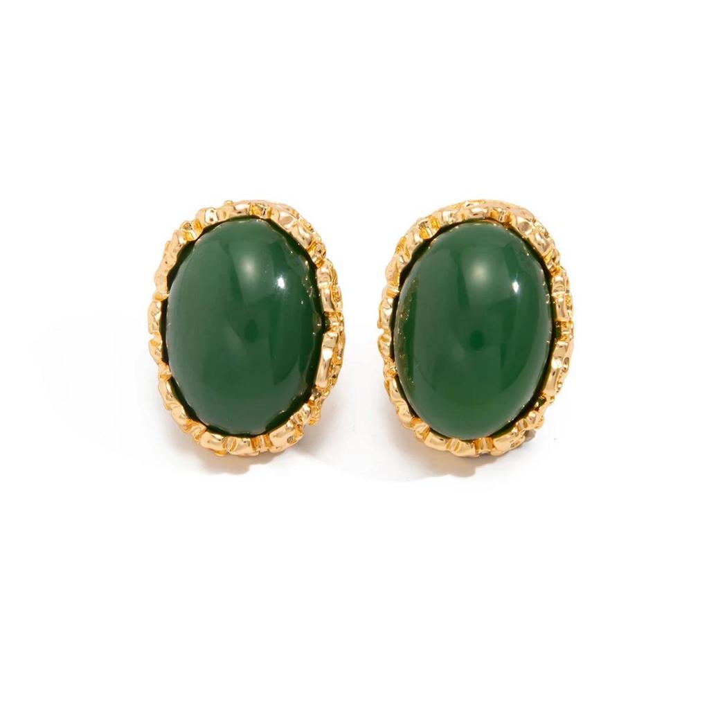 SHIXIN 3 Colors Vintage Irregular Resin Stud Earrings Women Bohemian Temperament Geometric Piercing Earring Daily Party Jewelry