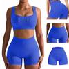 Women Seamless Yoga Shorts Striped Compression Running Shorts Skinny Activewear Gym Fitness Sport Summer Workout Solid Color Comfortable Lady Shorts
