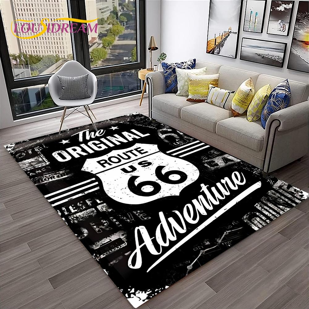 Mother Road,Historic Route 66,mãe Estrada Carpet Rug for Home Living Room Bedroom Sofa Doormat Decor,Area Rug Non-slip Floor Mat