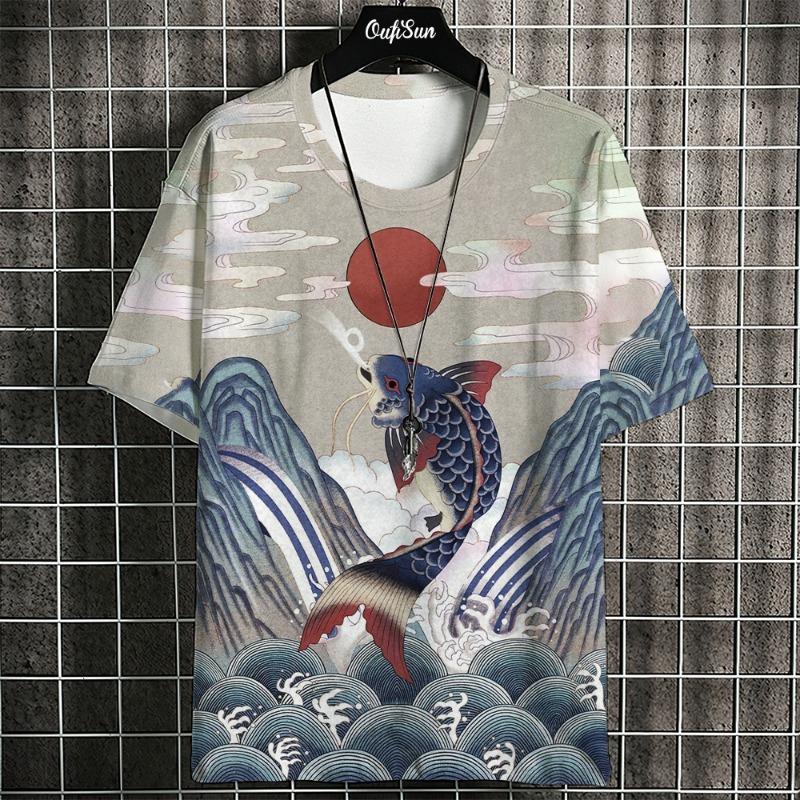 

Pattern T Shirt For Men Colorful 3D Printed Tees Summer Casual Short Sleeve Loose 5XL