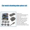 9 Stuks Auto Wassen Schoonmaak Kits Microvezel Handdoeken Blush Spons Wasghandschoen Polijst Verzorging Applicator Pads Auto Wassen Accessoires