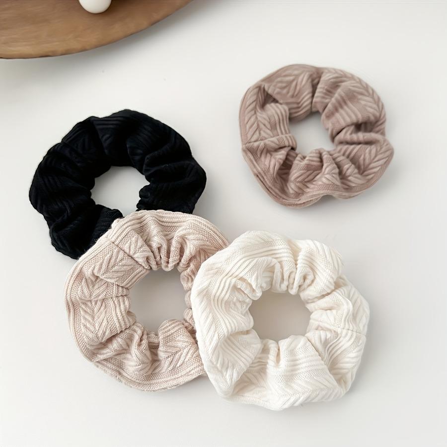4pcs/Popular New French Retro Sweet Plush Hair Ties for Autumn And Winter, High-End Feel