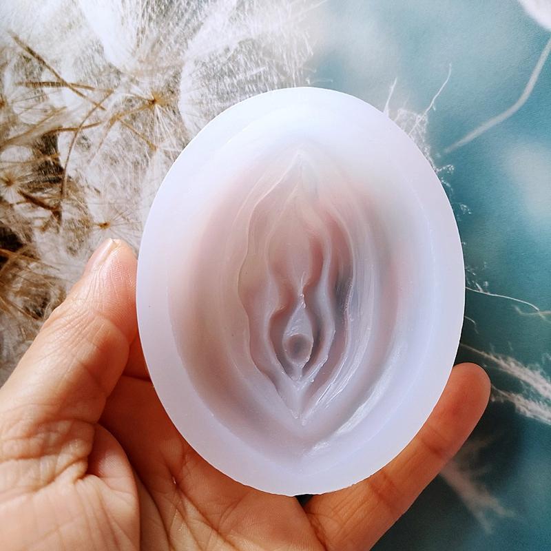 Novelty Women Genital Shape Candy Mold Silicone Mould Tray DIY Mould Tray for Soap Candles Cake Decor Crafts White