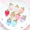 Large Transparent Acrylic Strawberry Pendant for DIY Jewelry Making