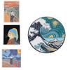 Creative Retro Oil Painting Cat Waves Brooch Charming Alloy Pin For Men And Women