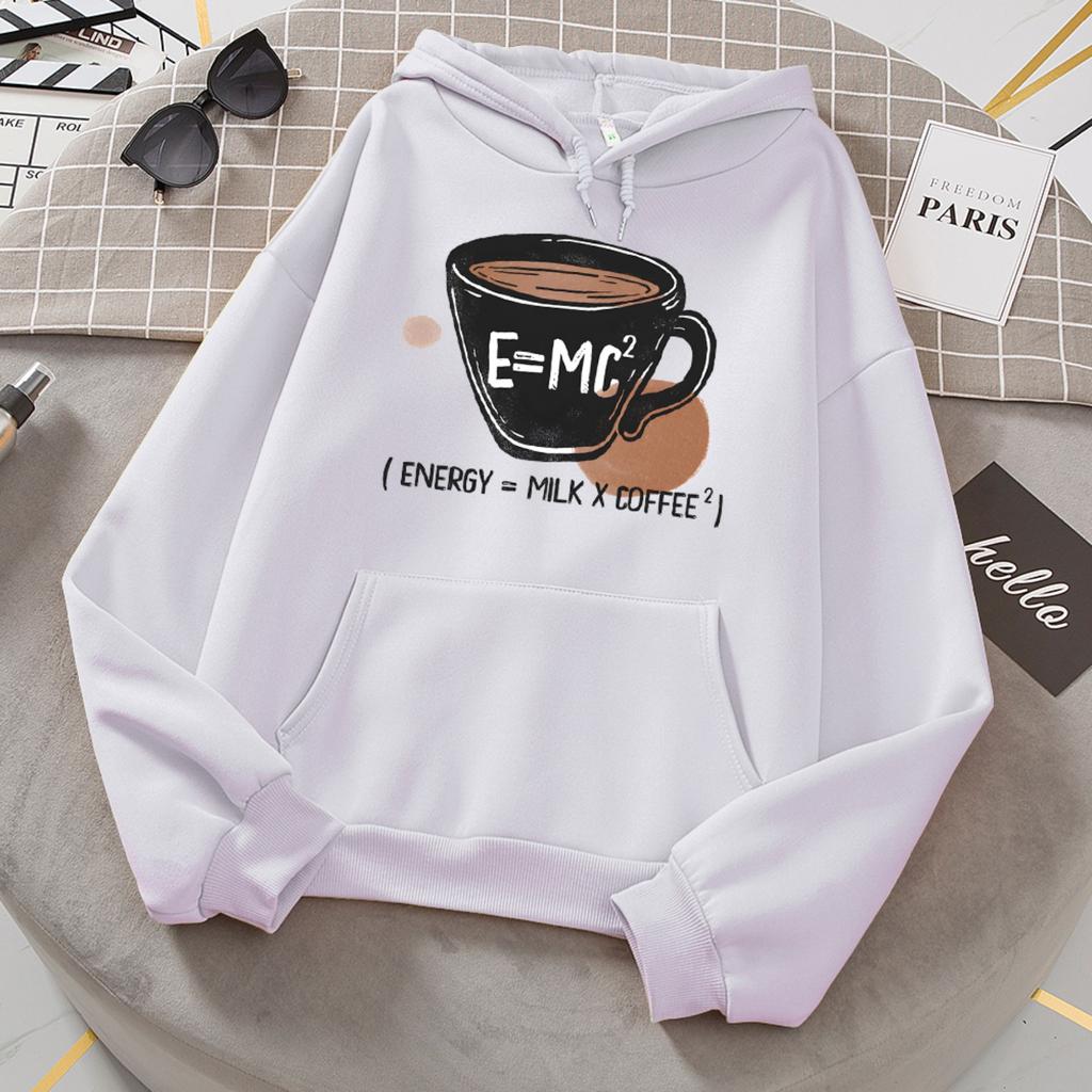 Emc Energy Milk Coffee Hoodies Women Comfortable Warm Hoodie Fashion Casual All Match Hoody Sports