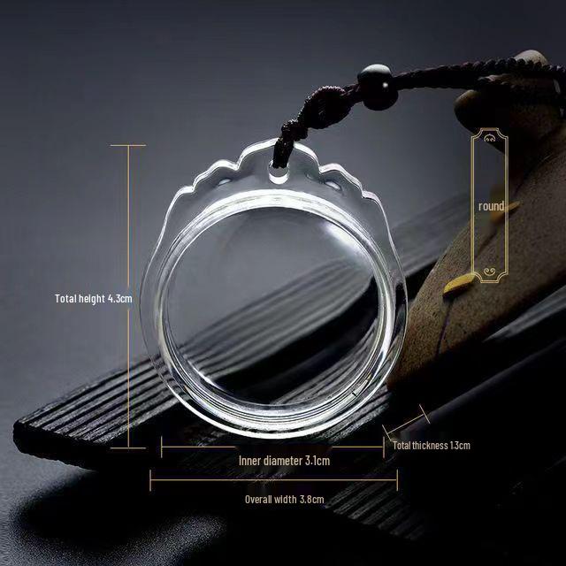 Acrylic Buddha Amulet Pendant - Transparent, Dustproof, Fashionable Door Shape with Openable Gemstone Charm