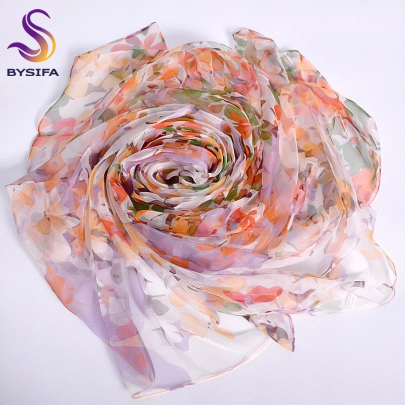 Pink Orange Silk Scarf  New Design Long Female Scarves Printed 170*105cm Spring Autumn Fashion Accessories Women Silk Scarf