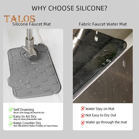 Covoraș de scurgere a apei Flexibil, care economisește efort, decupabil, durabil, design cu caneluri în pantă, tampon de uscare pentru chiuvetă, accesorii de uz casnic