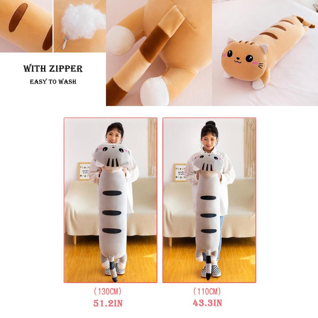 Long Cat Plush Toy Pillow Kids Birthday Gift Home Decor