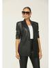 RC3090 Women's V-Neck Leather Split-Leg Pants Suit - European & American Style