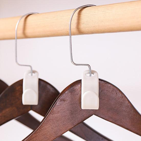 20Pcs/Set Practical Connectable Coat Hanger Hook Stable Waterproof Plastic Clothes Rack Hook for Home