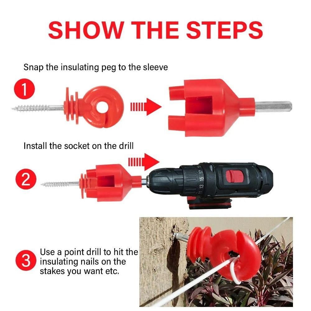 100Pcs Angled Slot Wood Post Screw Screw-In Electric Fencing Insulators Electric Fence