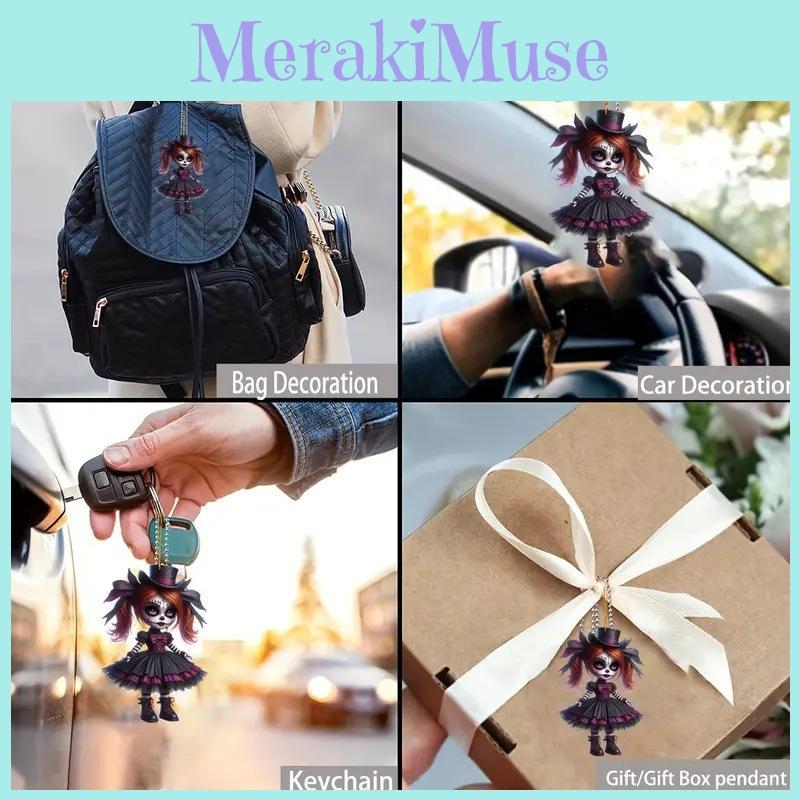 Adorable Acrylic Car Rearview Mirror Hanging Ornament Cute Design For Christmas Tree Decoration