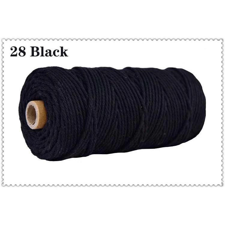 

3 мм 100% хлопковый шнур, красочная веревка ручной работы, витая веревка для макраме, сделай сам, домашние свадебные украшения, поставка, пленка, упаковка, 100 м 3.02mm