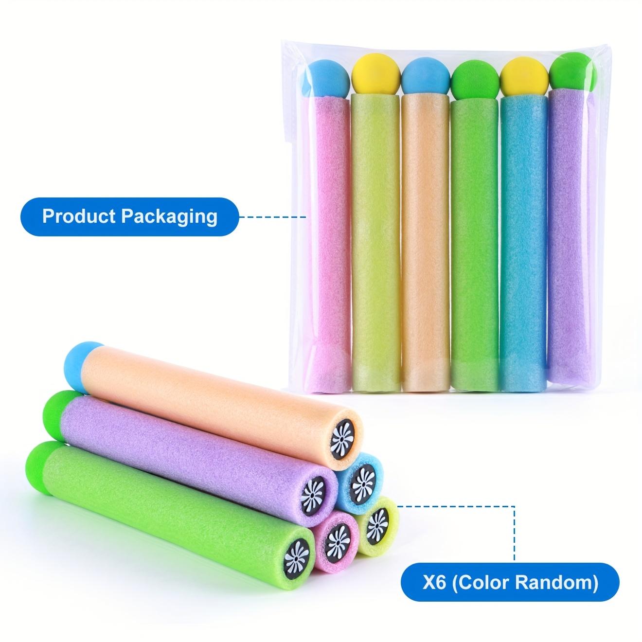 

6 шт. пенных инжекторов для воды, водометы из пластика с большой дистанцией, герметичные, красочные выдвижные конструкции, летние вечеринки у бассейна и пляжа WG-O1