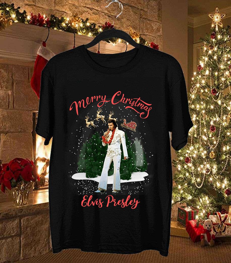 Merry Christmas Rock Legend Elvis Presley T Shirt Full Size S-5XL PP2428 XXXXL
