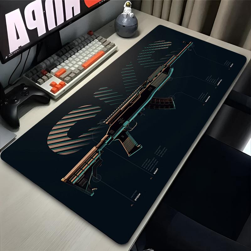 Mouse Pad Gaming New Mousepad Laptop Gamer Cabinet Keyboard Pad Nonslip Soft Computer Firearms Pattern Design Extended Desk Mat