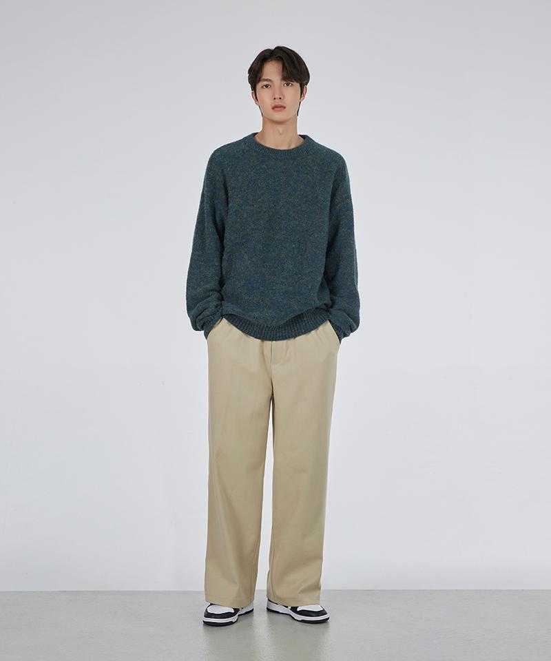 GLW Mild Heathered Crew Neck Sweater Oversized Knit Forest Gold