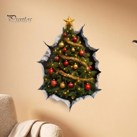 Christmas Classroom Decorations Wall Stickers, 3D Holiday Decals for Living Room Bedroom And Party Home Accents Decor, Removable PVC Festive
