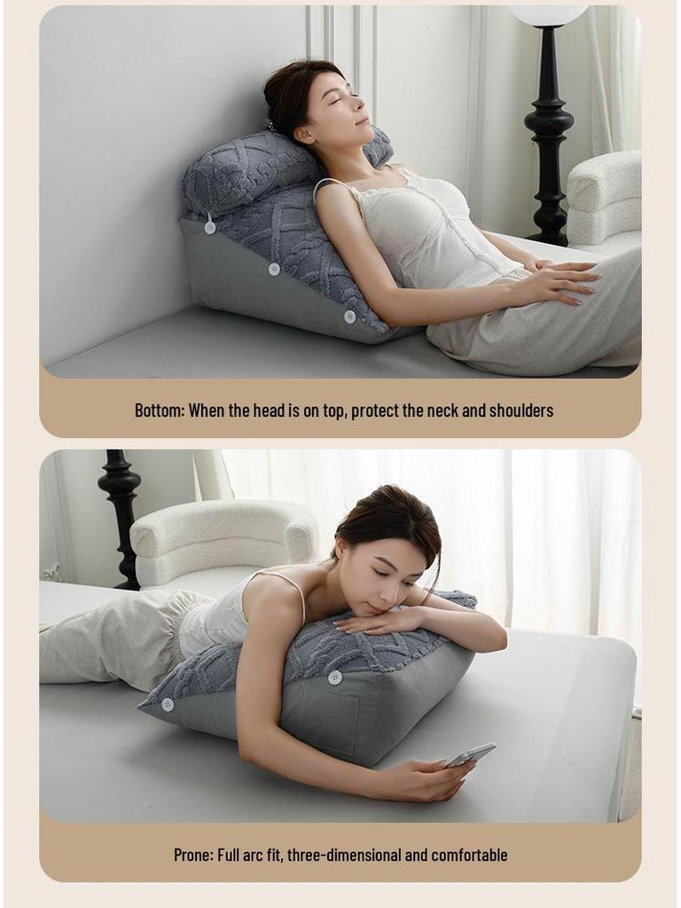 2025 New Large Backrest Cushion: Soft Bedside Pillow with Neck and Waist Support for Pregnant Women and Readers