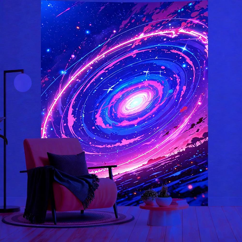 Glowing Cosmic Galaxy Tapestry Uv Reaction Tapestry Background Decoration Wall Hanging Bedroom Party Decoration