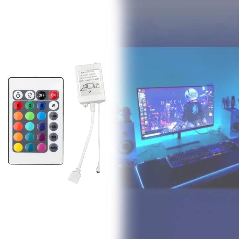 Led Rgb Light Strip Controller With Ir Remote For Home Decor And Dimming