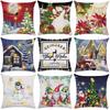 New Christmas Decorative Cushion Cover Snowman Print Cushion Cover LED Pillow Light Cushion