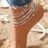 4Pcs/5Pcs Adjustable Heart Charm Anklet Bohemian Style Link Anklet  Women Girl Jewelry Accessories