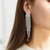 European and American Long Fringed Rhinestone Exaggerated Earrings, Earrings, Personalized Women's Earrings