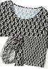 Blouse Summer Short Sleeve Top Crew Neck Outerwear Chiffon Print Puff Sleeve Pullover Loose Fit Body Covering Cool Stylish Feminine Clean Adult Casual
