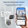 3MP+3MP Wireless Security Camera Dual-Lens Wall Mount Smart WiFi Camera Full Color Night Vision 2-Way Audio Motion Detection