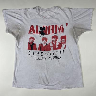 The Alarm Strength 1986 TourShort Sleeve Cotton White All Size Unisex T-Shirt