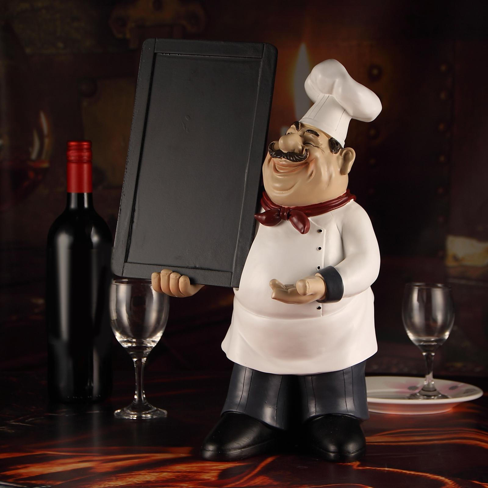 

Cooking Chef Ornament, Sculpture Model, Lifelike, Cute Craft Figurine Statue for