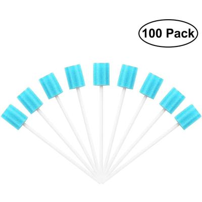 Pack Of 100 Disposable Oral Care Sticks With Blue Sponge Tip Oral Care